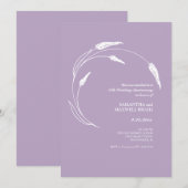 Moderne Lavendel 50e bruiloft Jubileum nodigt uit Kaart (Voorkant / Achterkant)