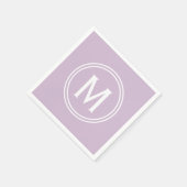 Moderne Lavendel Aangepaste Ronde Ingelijste Monog Servet (Hoek)