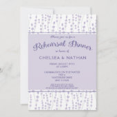 Moderne Lavendel Bloemen Repetitie Diner Uitnodigi Kaart (Voorkant)