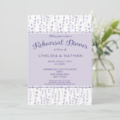 Moderne Lavendel Bloemen Repetitie Diner Uitnodigi Kaart (Staand voorkant)