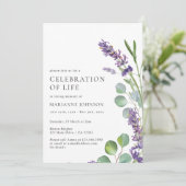 Moderne Lavendel Bloemen Viering van het Leven Kaart (Staand voorkant)