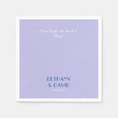 Moderne Lavendel en Blauwe Bruiloft Servet (Voorkant)