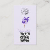 Moderne lavendel event planner foto qr code logo visitekaartje (Achterkant)