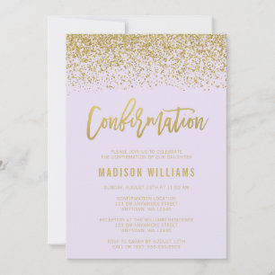 Moderne Lavendel Faux Gold Glitter Bevestiging Kaart