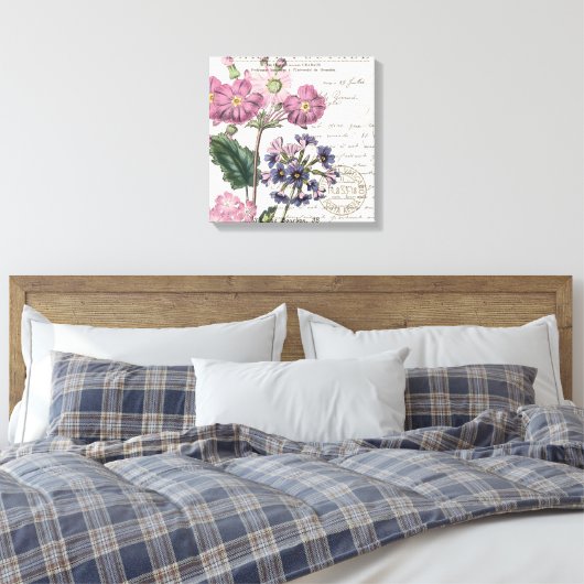 moderne lavendel floral in frankrijk canvas afdruk (Insitu (Slaapkamer))