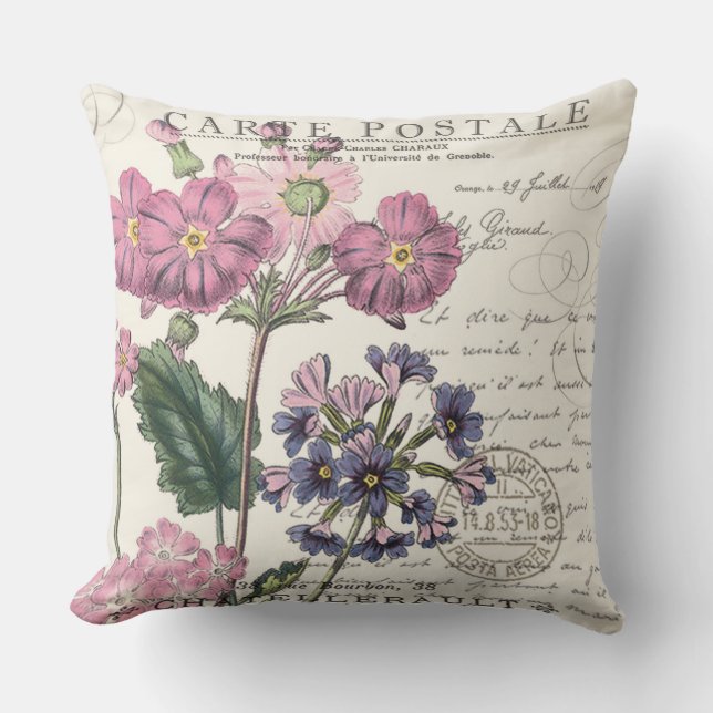 moderne  lavendel floral in frankrijk kussen (Voorkant)