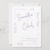 Moderne Lavendel Foto Bruiloft Save the Date II (Voorkant)