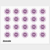 Moderne lavendel Ikat diamanten gepersonaliseerd Ronde Sticker (Vel)
