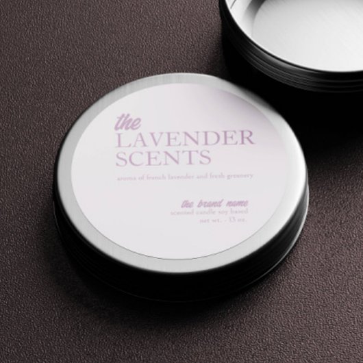 Moderne Lavendel kaars ronde sticker