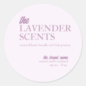 Moderne Lavendel kaars ronde sticker (Voorkant)