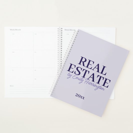 Moderne Lavendel Makelaar in Onroerend Goed Planner (Display)