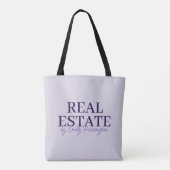 Moderne Lavendel Makelaar in Onroerend Goed Tote Bag (Achterkant)