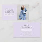 Moderne lavendel mode stylist acteur model foto visitekaartje (Voorkant / Achterkant)