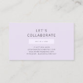 Moderne lavendel mode stylist acteur model foto visitekaartje (Achterkant)