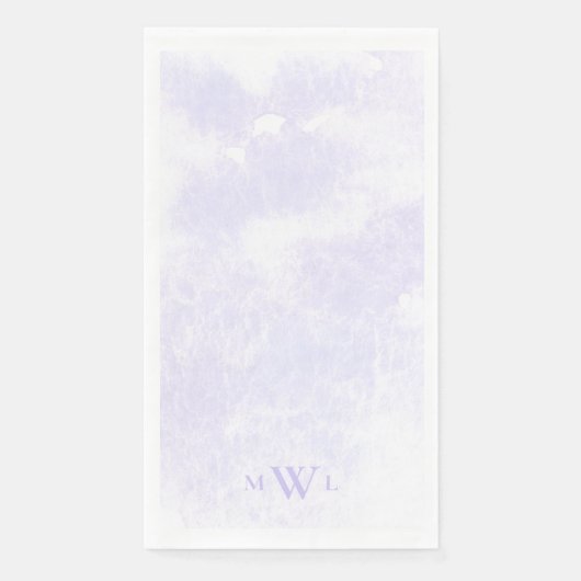 Moderne Lavendel Monogram Splash Trouw Servet (Voorkant)