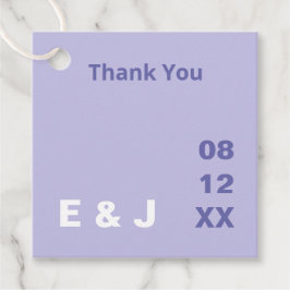 Moderne Lavendel Paarse bruiloft gunst Labels