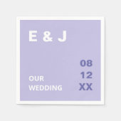 Moderne lavendel Paarse bruiloft servetten (Voorkant)