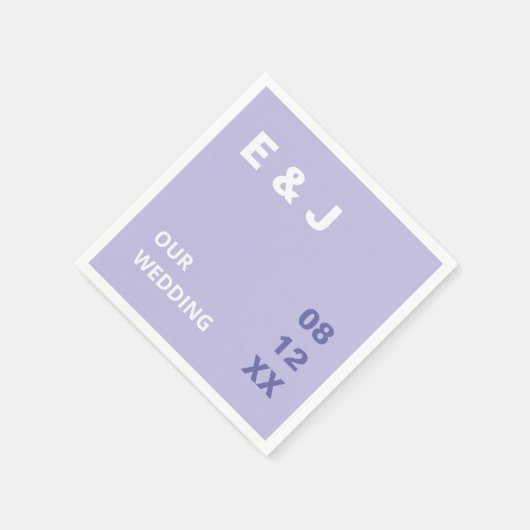 Moderne lavendel Paarse bruiloft servetten (Hoek)