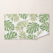 Moderne lavendel paarse en groene tropische blader bad handdoek (Handdoek)