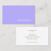 Moderne Lavendel Paarse Professional Visitekaartje (Voorkant / Achterkant)