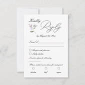 Moderne Lavendel Paarse Wildbloemen Bruiloft RSVP Kaartje (Voorkant)