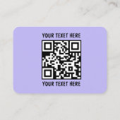 Moderne Lavendel Pastel Geometrische QR-code Zakel Visitekaartje (Achterkant)