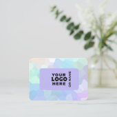 Moderne Lavendel Pastel Geometrische QR-code Zakel Visitekaartje (Staand voorkant)