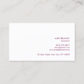 Moderne lavendel professioneel minimalistisch visitekaartje (Achterkant)