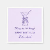 Moderne Lavendel Proost op 30 Jaar Verjaardag Serv Servet (Voorkant)