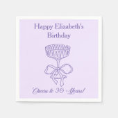 Moderne Lavendel Proost op 30 Jaar Verjaardag Serv Servet (Voorkant)