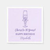 Moderne Lavendel Proost op 30 Jaar Verjaardag Serv Servet (Voorkant)