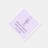 Moderne Lavendel Proost op 30 Jaar Verjaardag Serv Servet (Hoek)