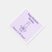 Moderne Lavendel Proost op 30 Jaar Verjaardag Serv Servet (Hoek)