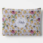 Moderne Lavendel Queen Bee & Bloemen Monogram Etui (Voorkant)