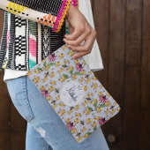 Moderne Lavendel Queen Bee & Bloemen Monogram Etui