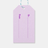 Moderne Lavendel Roze Patroon Strepen Cadeaulabel (Achterkant)