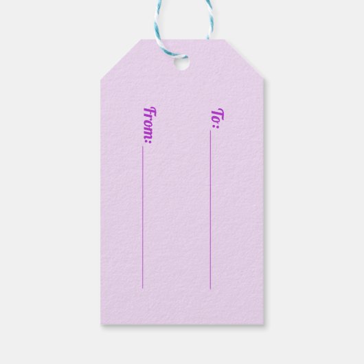 Moderne Lavendel Roze Patroon Strepen Cadeaulabel (Achterkant)