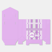 Moderne Lavendel Roze Patroon Stripe Foto Verjaard Bedankdoosjes (Ongevouwen)