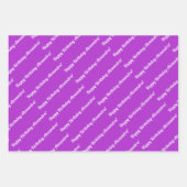 Moderne Lavendel Roze Patroon Stripe Foto Verjaard Inpakpapier Vel (Voorkant 2)