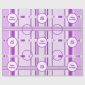 Moderne Lavendel Roze Strepen Custom Foto Cadeaupapier (Vlak)