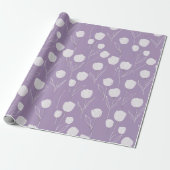 Moderne lavendel tulp witte bloemmotief cadeaupapier (Uitgerold)