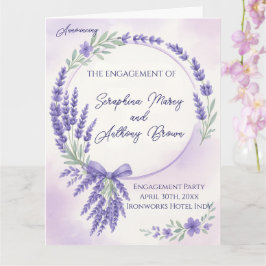 Moderne Lavendel Typografie Verlovingsfeest Uitnod Kaart