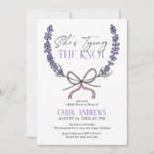 Moderne Lavendel Ze bindt het knoop Vrijgezellenfe Kaart (Voorkant)