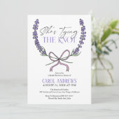 Moderne Lavendel Ze bindt het knoop Vrijgezellenfe Kaart (Staand voorkant)