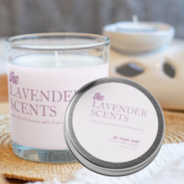 Moderne lavendelkaars ronde sticker