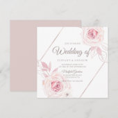 Moderne lavender Blush Rozen Geometric Wedding Kaart (Voorkant / Achterkant)