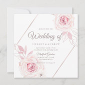 Moderne lavender Blush Rozen Geometric Wedding Kaart (Voorkant)