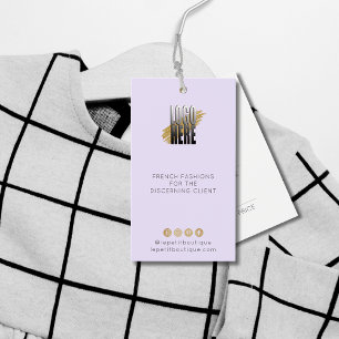 Moderne lavender Clothing Price label met logo Visitekaartje