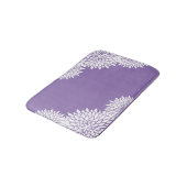 Moderne lavender en White Floral Bath Mat (Gekanteld)