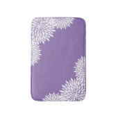 Moderne lavender en White Floral Bath Mat (Voorkant Verticaal)